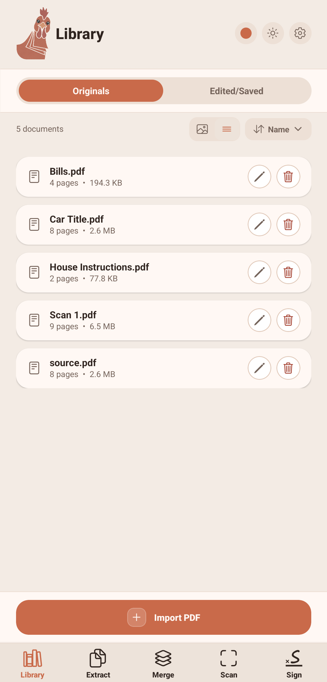 CoucoPDF library with organized PDF documents